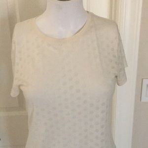French Connection cream dot t shirt size small